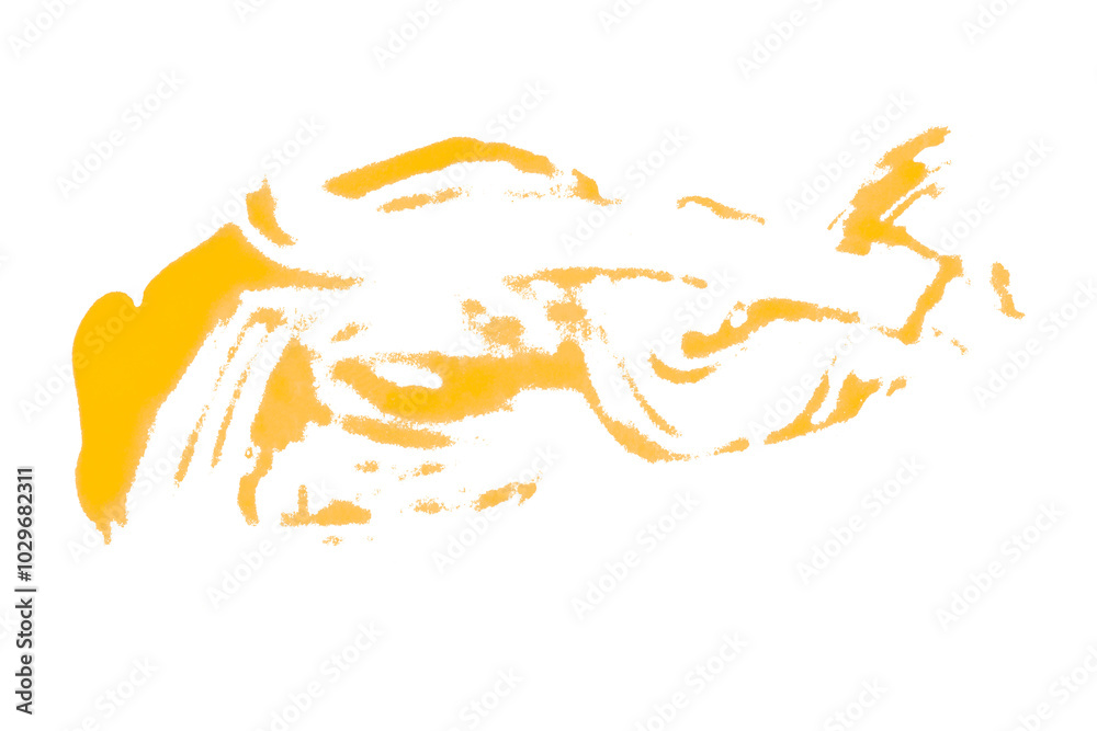 Isolated yellow brush stroke on transparent background. Isolated yellow brush stroke on transparent background.