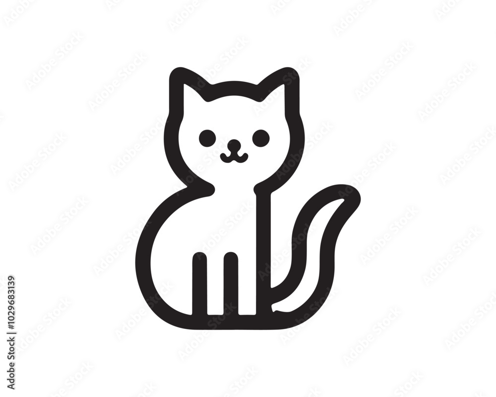 Cat logo design icon symbol vector template. Silhouette cat illustration Cat logo design icon symbol vector template. Silhouette cat illustration