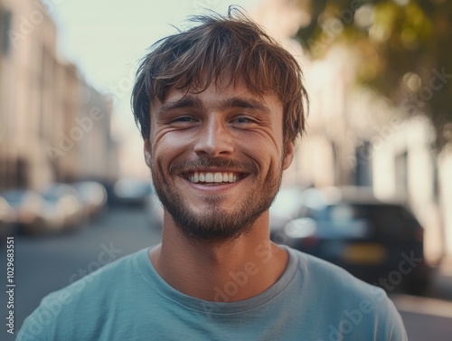 Happy Man Beard Smile Street