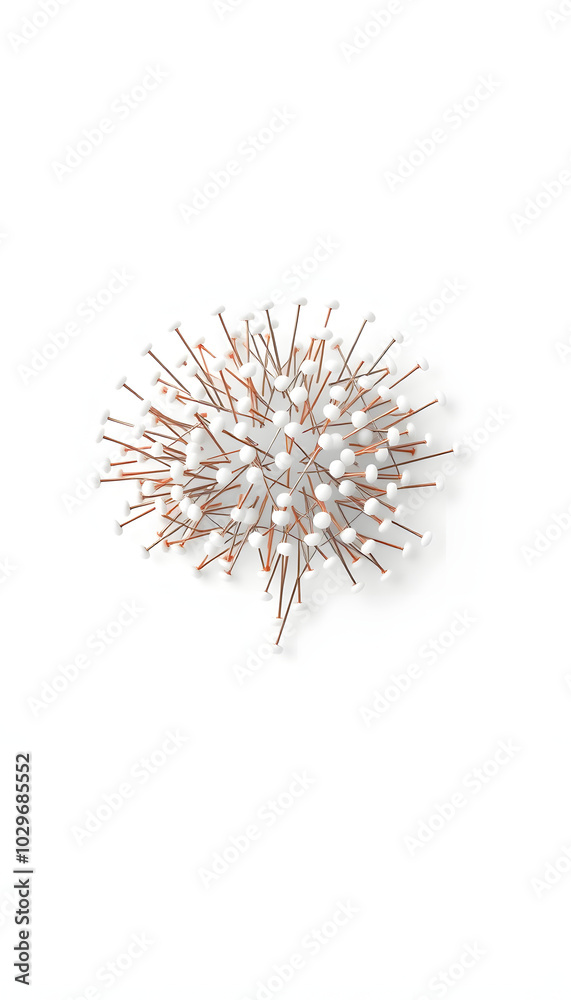 Human head shape made from a large grid of pins connected with string. Communication technology and mental health concept isolated with white highlights, png Human head shape made from a large grid of pins connected with string. Communication technology and mental health concept isolated with white highlights, png