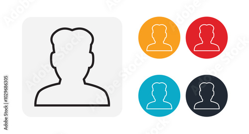 Man outline icon for web and mobile