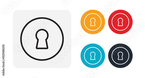 Keyhole outline icon for web and mobile