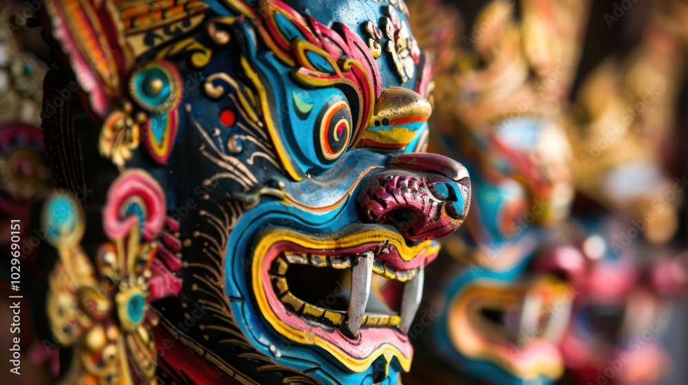 Colorful Mask of Mythological Creature Colorful Mask of Mythological Creature