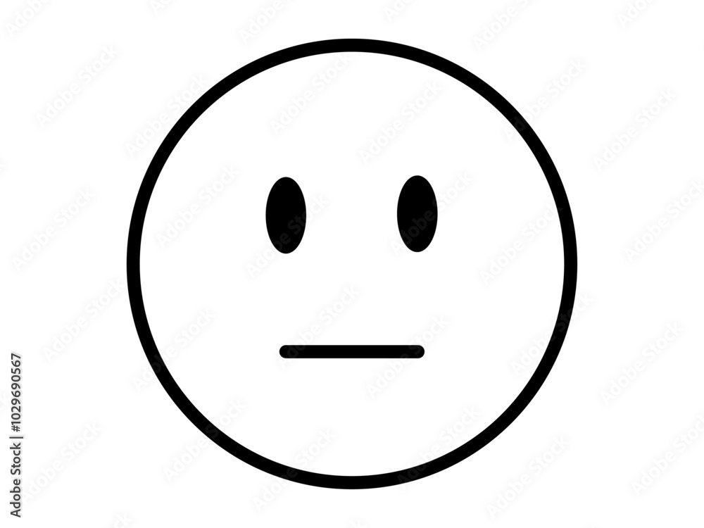 ニコちゃんマーク（真顔・無表情）