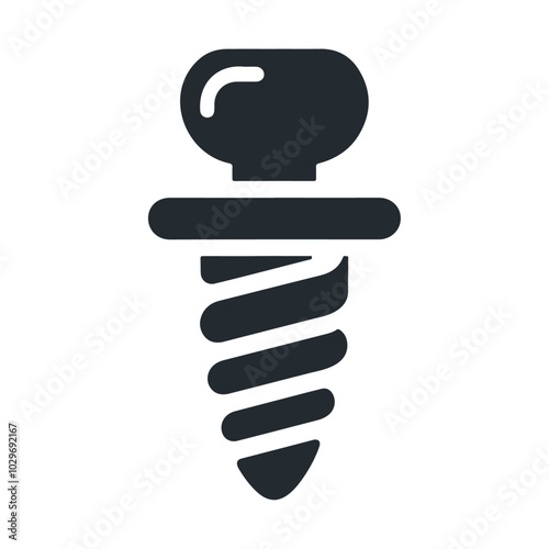 Dental implant black silhouette vector icon design