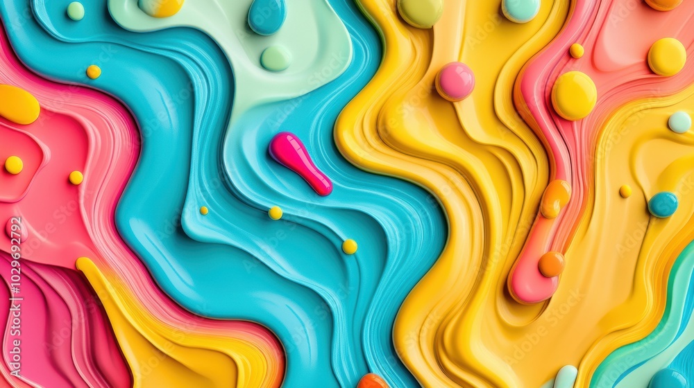 A vibrant 3D abstract design featuring fluid, colorful shapes in shades of pink, yellow, blue, and orange, creating a dynamic, modern art composition. A vibrant 3D abstract design featuring fluid, colorful shapes in shades of pink, yellow, blue, and orange, creating a dynamic, modern art composition.