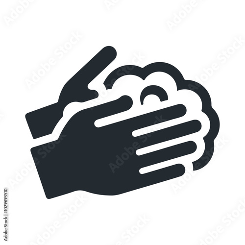 Hand washing with foam vector icon design