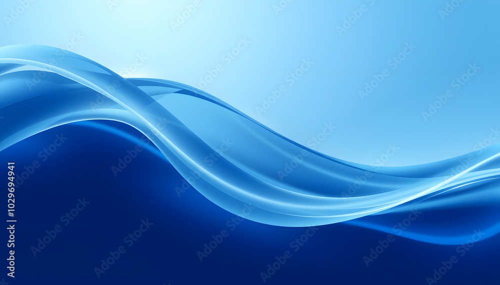Obraz premium Abstract wave blue pattern. Stock illustration isolated with white highlights, png