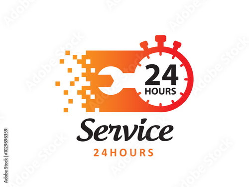 Service 24 hours logo symbol or icon template