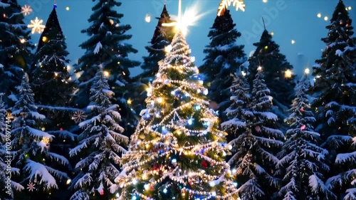 Beautiful Christmas Tree Generative AI