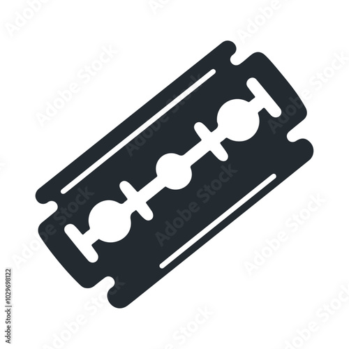 Black silhouette shaving razor blade vector icon design isolated on white background