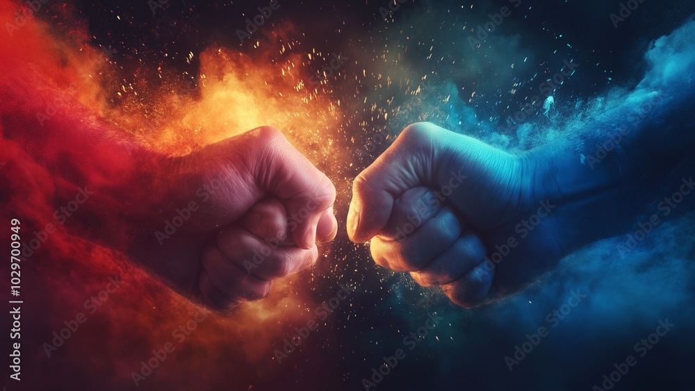 Fototapeta premium Let's fight together, stay strong, we will win this fight. Concept