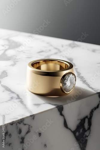 gold ringle background, 3d render, black and white photo