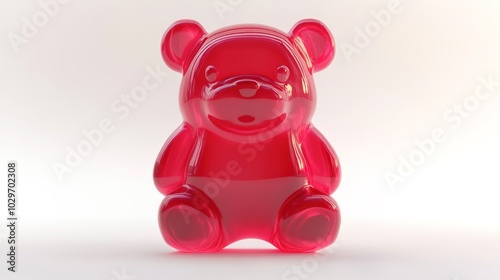 A cute, colorful jelly bear, isolated on a white background. This sweet gummy bear features vibrant hues and a soft, translucent texture, showcasing a playful and whimsical design. 