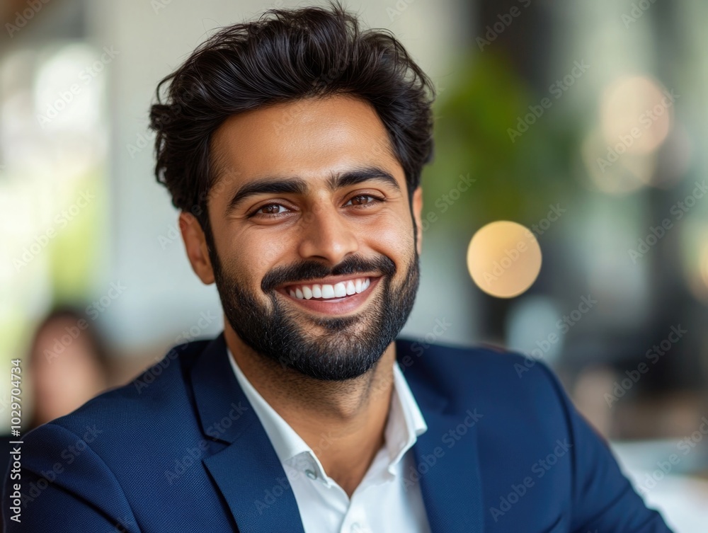 Confident Businessman Smiling for Promotional Use Confident Businessman Smiling for Promotional Use