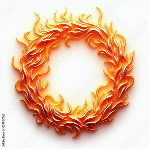 A fire and a circle frame of a fire in a frame