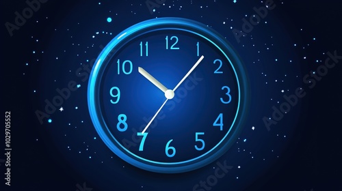 A sleek and simple vector clock design, showing a few seconds before midnight, with a celebratory phrase "Countdown to 2025" displayed. The minimalist design captures the excitement and anticipation 