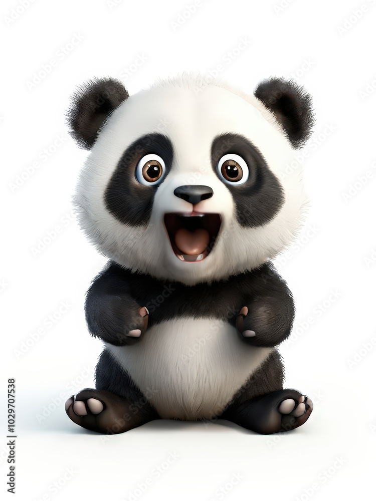 the AI Image Generator, 3d cartoon Cute Panda
