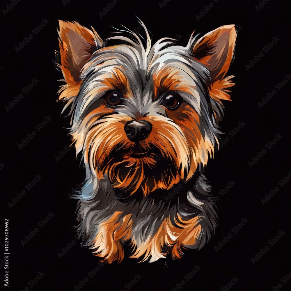 Naklejka premium the AI Image Generator, Elegant Yorkshire Terrier