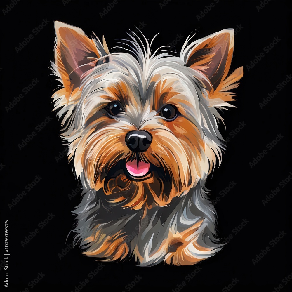 Naklejka premium the AI Image Generator, Elegant Yorkshire Terrier