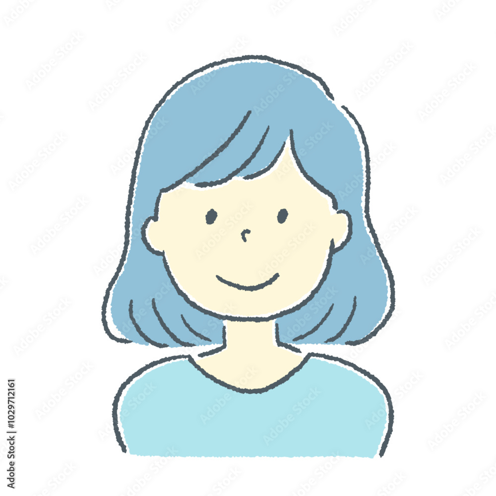 一般女性の素材イラスト 一般女性の素材イラスト