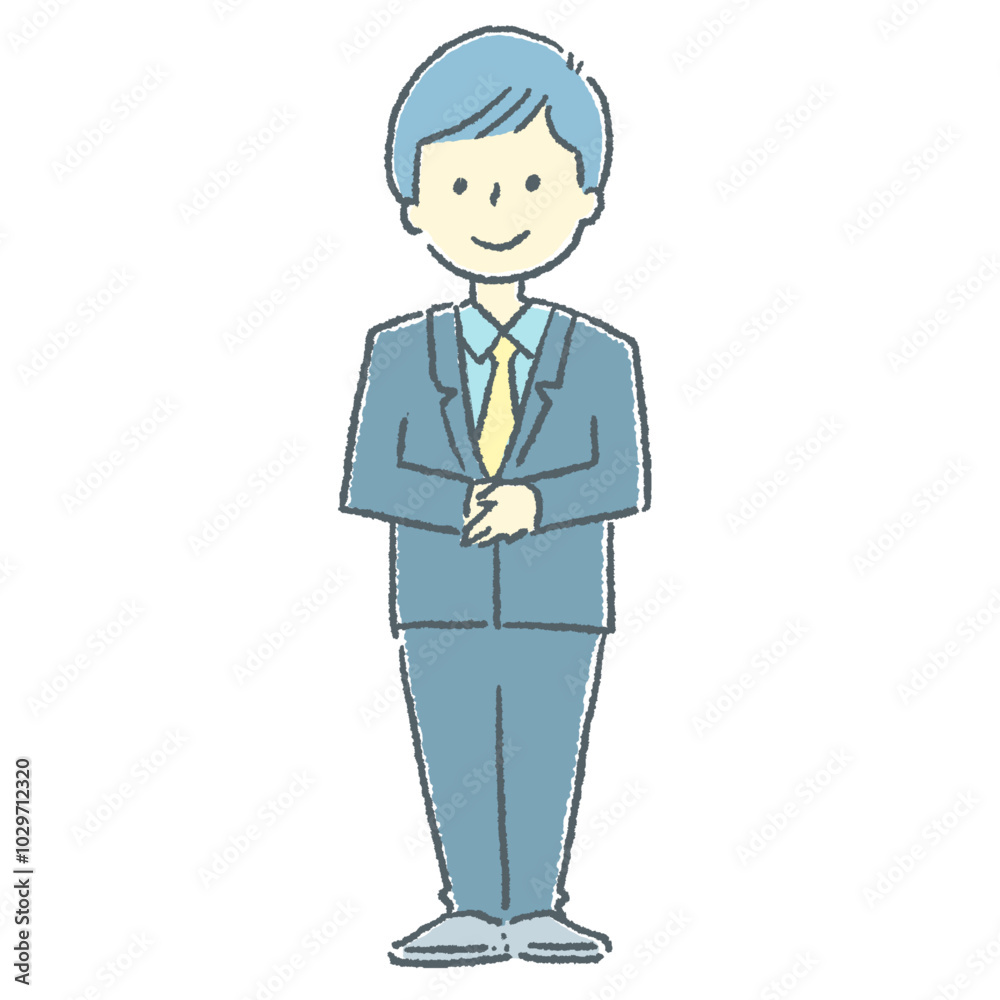 立っているビジネスマンの素材イラスト 立っているビジネスマンの素材イラスト