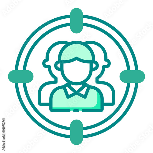 Target audience icon representing customer group segmentation and market targeting in marketing