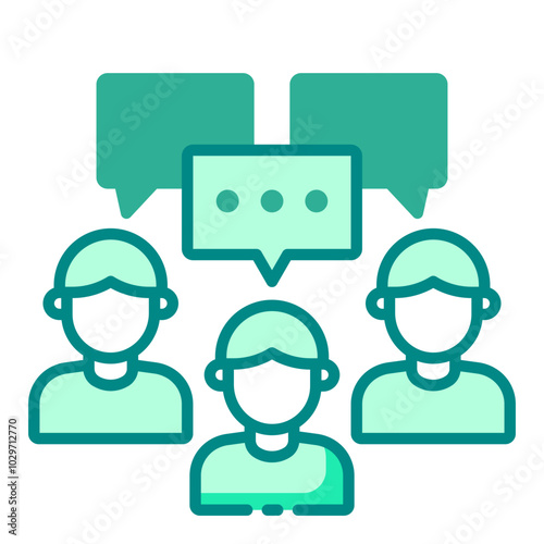 Customer opinion icon representing group feedback and marketing survey analysis