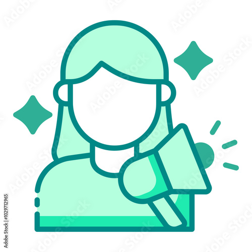 KOL or influencer icon representing brand endorsement, promotion strategy, and marketing management