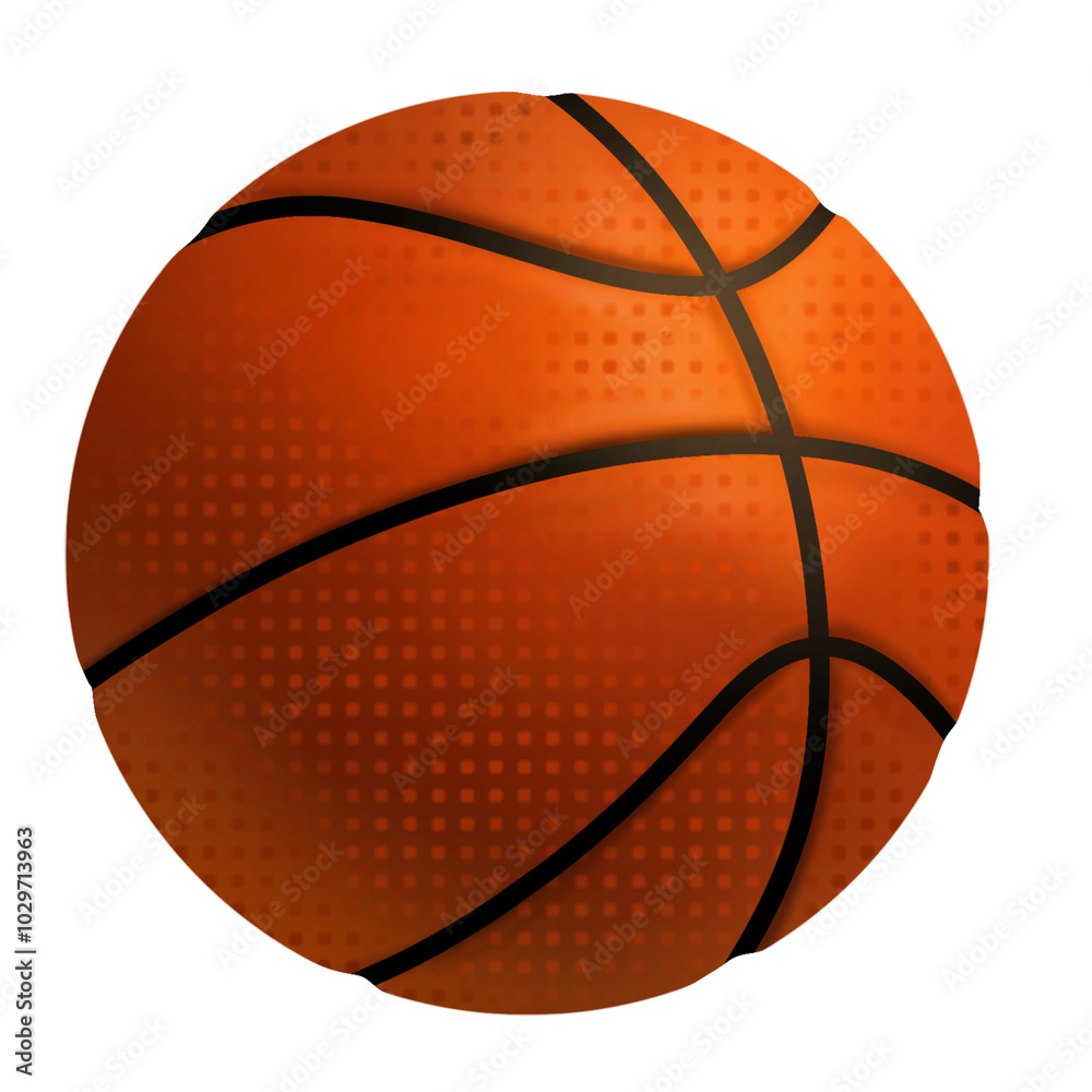 Obraz premium Basketball ball icon clipart cartoon, sports equipment, sports concept
