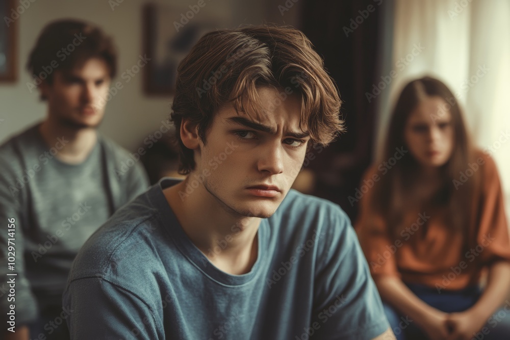 Frustrated parent facing teenage rebellion and family conflict while ...