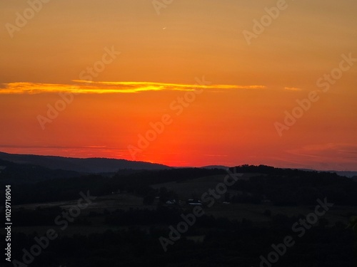 Sunset over mountain 