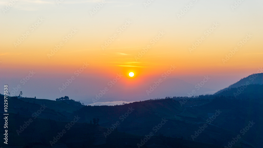 Sun set on Taman Langit Dieng, one of the famous tourist destinations in Wonosobo. Sun set on Taman Langit Dieng, one of the famous tourist destinations in Wonosobo.