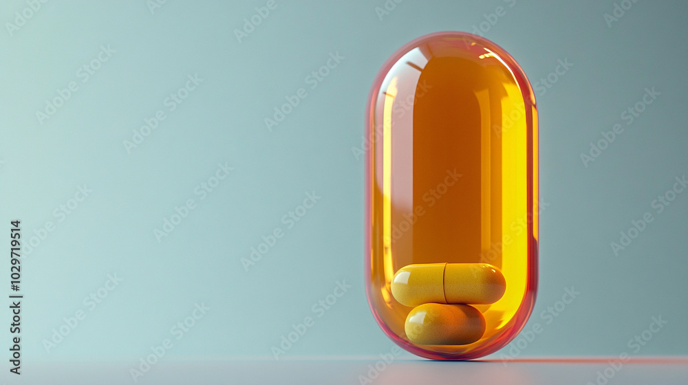 single herbal medicine capsule rests on a blank background, symbolizing natural health, alternative treatments, and the balance between nature and modern healthcare solutions single herbal medicine capsule rests on a blank background, symbolizing natural health, alternative treatments, and the balance between nature and modern healthcare solutions