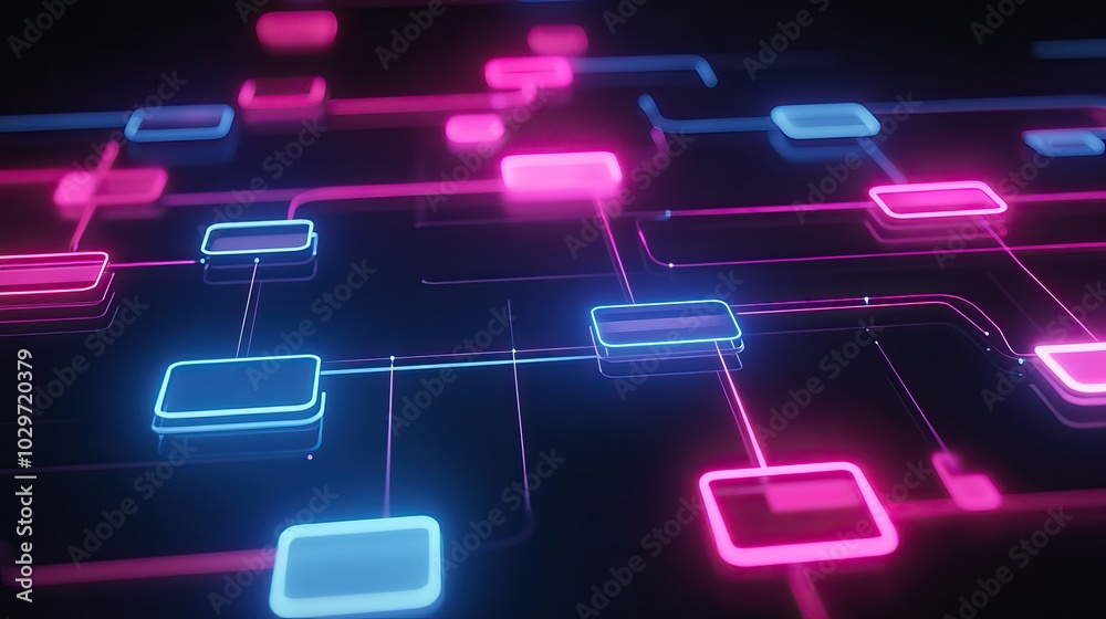 Obraz premium Neon Abstract Network