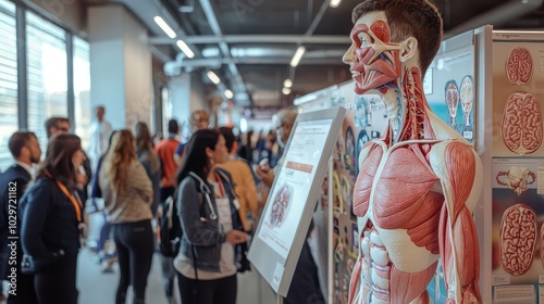 Interactive Anatomy Exhibit with Fair Attendees