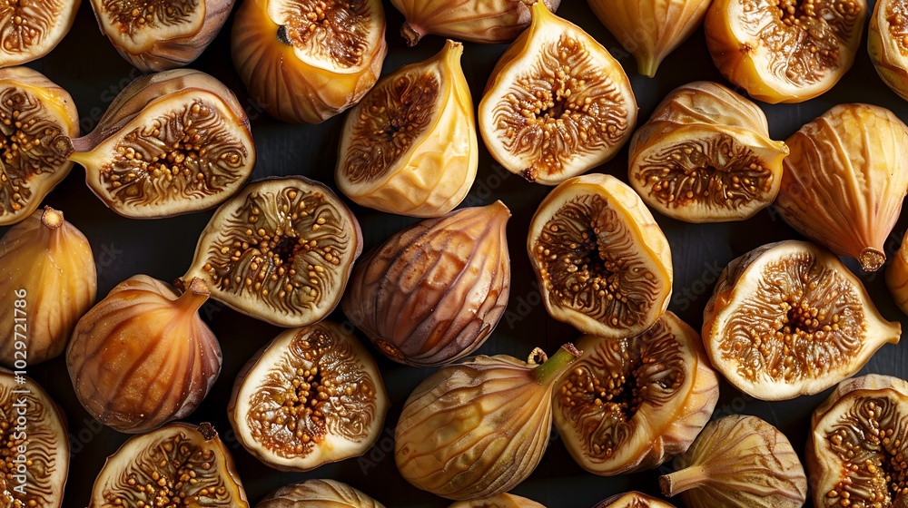 Fresh figs on a black background. Top view, flat lay Fresh figs on a black background. Top view, flat lay