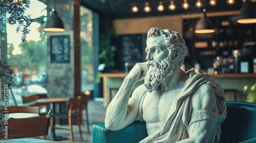 Fototapeta Modern Interpretation of Classical Sculpture in Cafe
