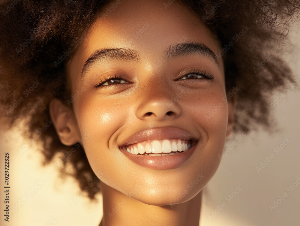 A high-quality, close-up image of a smiling person in a minimalist environment A high-quality, close-up image of a smiling person in a minimalist environment