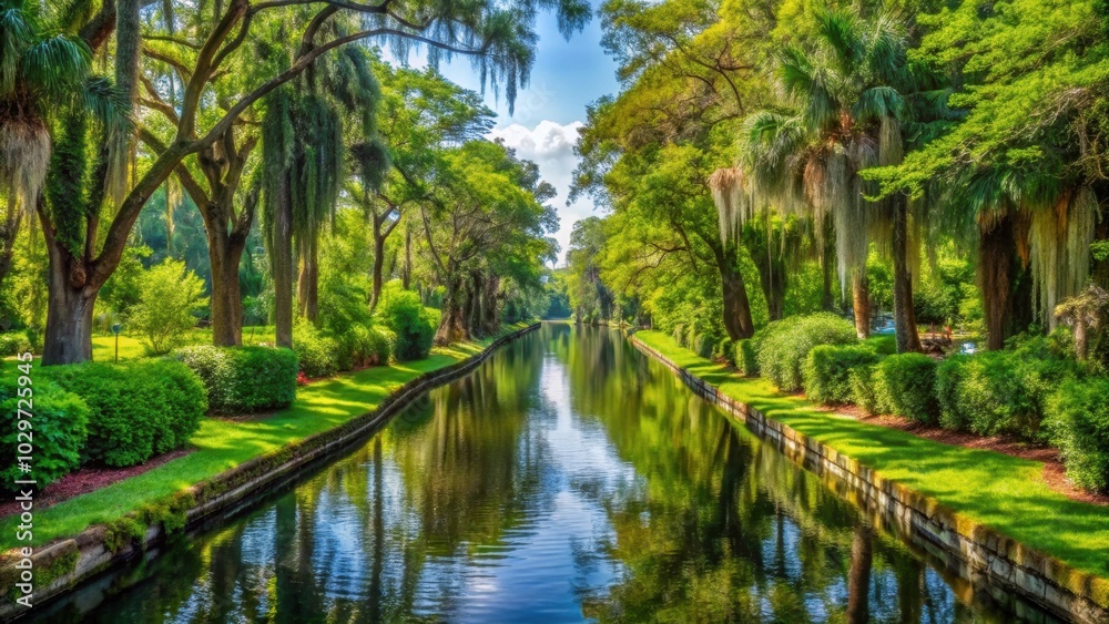 Lush green foliage covering the inner canal at Winter Park, Florida , nature, greenery, canal, foliage, lush, tropical Lush green foliage covering the inner canal at Winter Park, Florida , nature, greenery, canal, foliage, lush, tropical