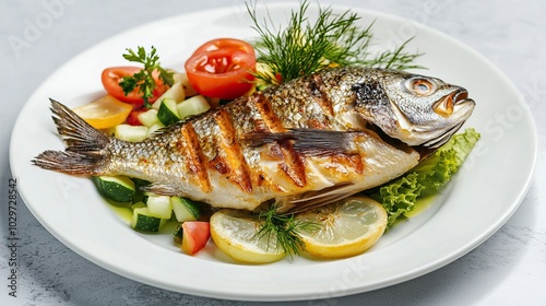 Grilled Fish with Lemon and Vegetables