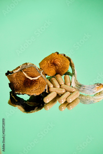 Mushrooms and microdosis photo