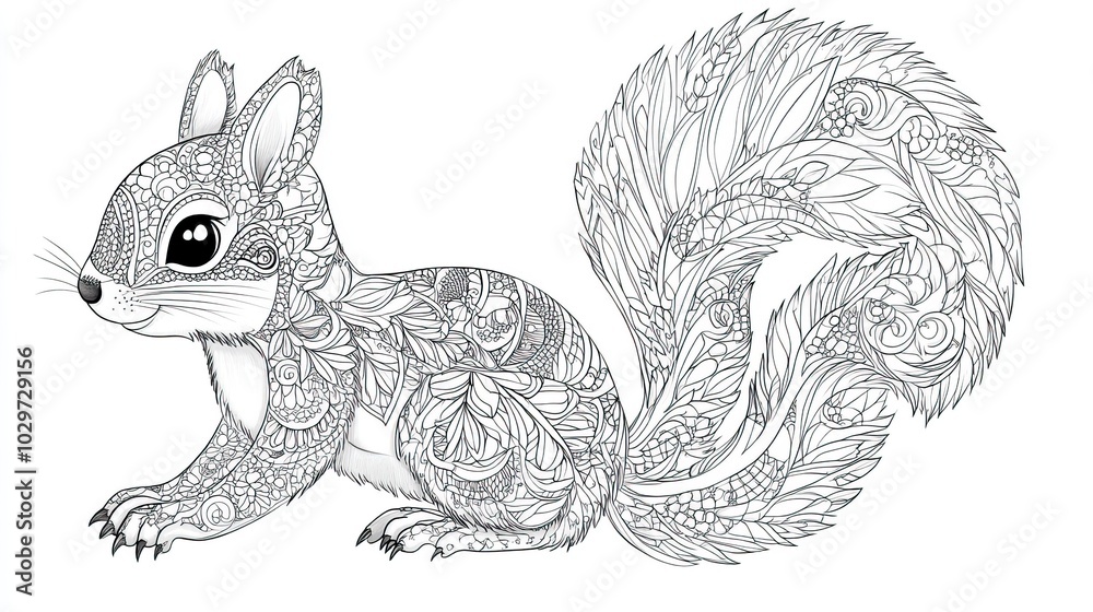 Intricate Zentangle Squirrel Intricate Zentangle Squirrel