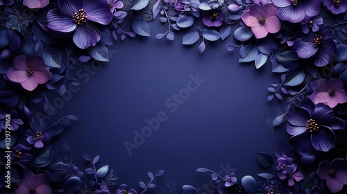 elegant violet purple background adorned with intricate laceinspired floral patterns on one side creating a sophisticated and beautiful design ideal for banners and promotional materials photo