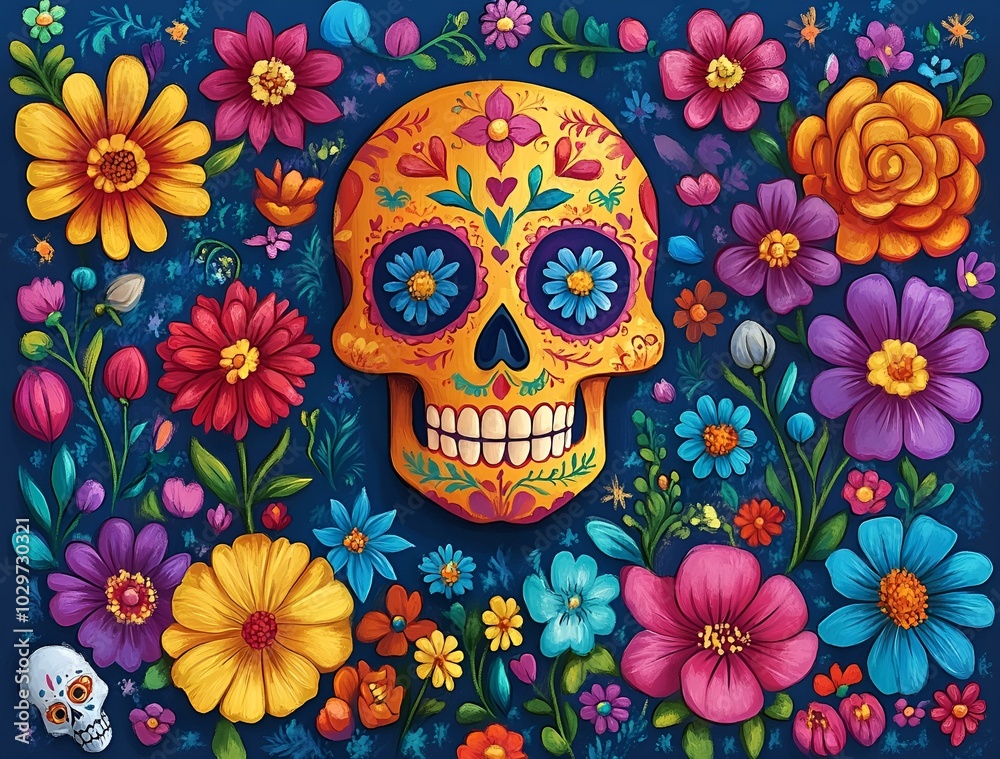 Skull with Flowers Around It
Skull with Flowers Around It