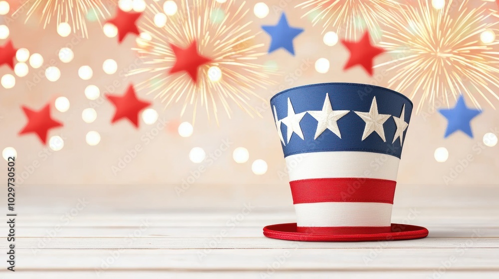 Obraz premium Patriotic Hat with American Flag Design for Celebrations