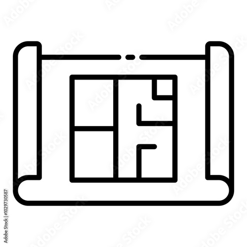 Blueprint scroll for detailed architectural plans.