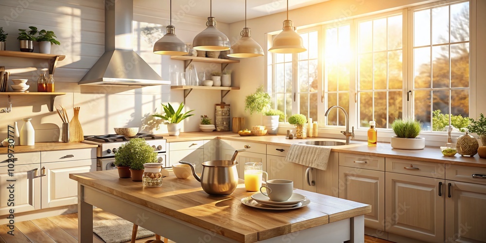 Blurry Background Light Kitchen Product Photography for Home Decor and Cooking Essentials