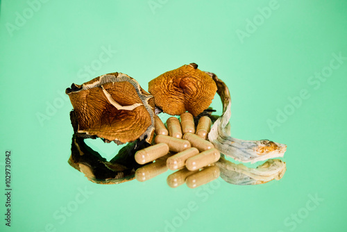 Mushrooms and microdosis photo