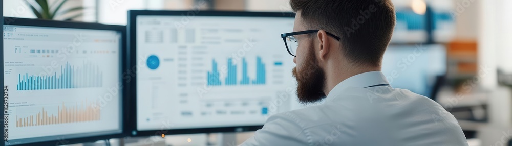 Procurement officer reviewing vendor contracts and performance metrics in a modern office contract management, business tools Procurement officer reviewing vendor contracts and performance metrics in a modern office contract management, business tools